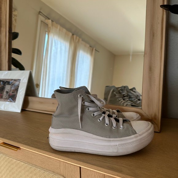 Converse Women's Sage Green Platform High-Top Sneakers - Picture 2 of 3